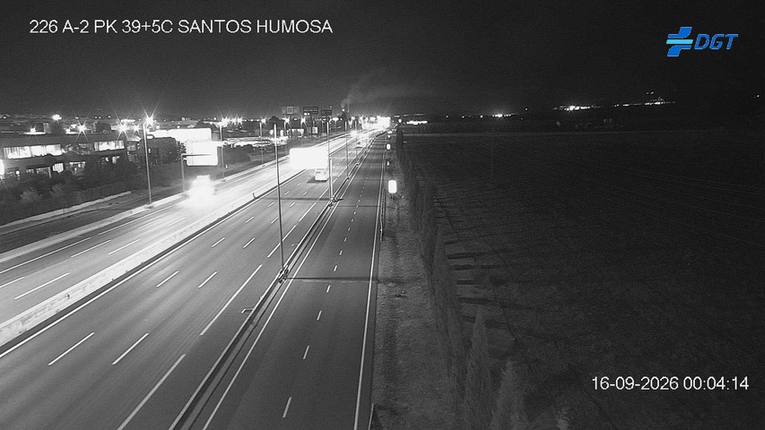 Cámara DGT en Santos de Humosa. Carretera: A-2 - Kilómetro: 39,5