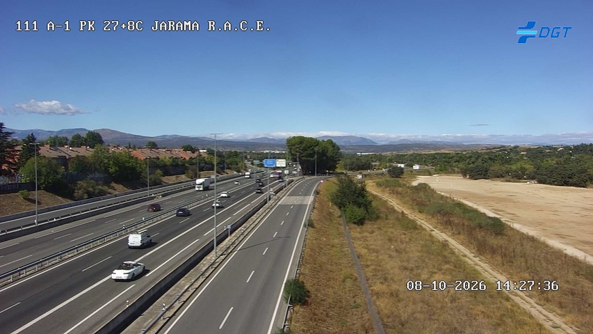 Cámara de tráfico en la A-1, km 27.8, provincia de Madrid