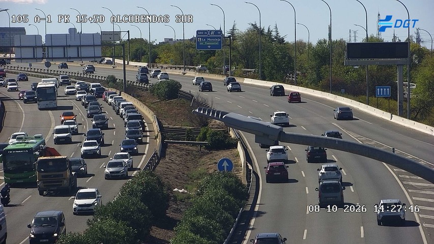 Cámara de tráfico en la A-1, km 15.5, provincia de Madrid