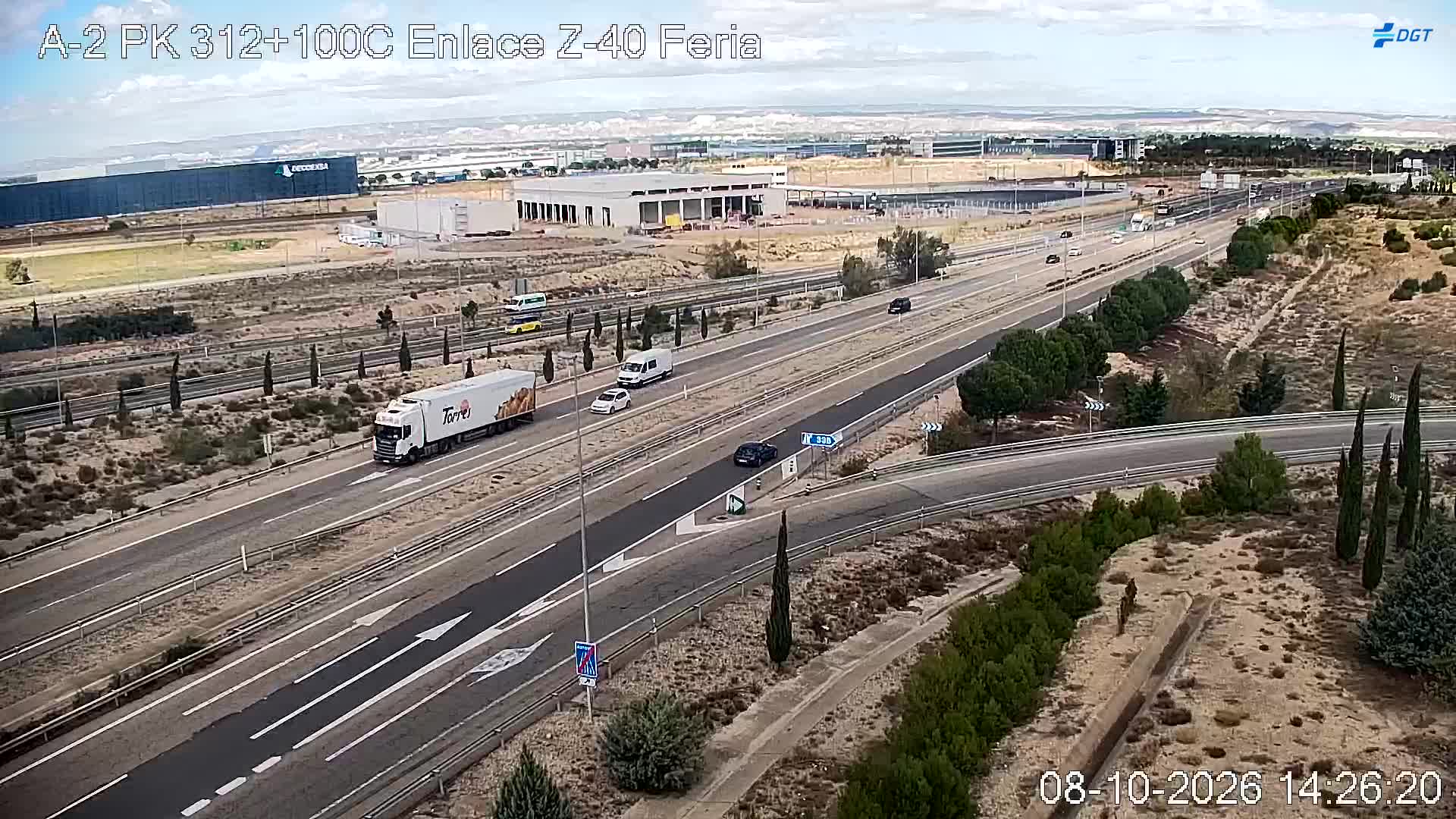 Cámara de tráfico en la A-2, km 312.1
