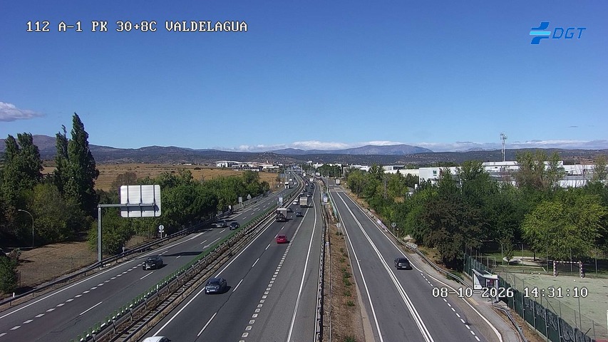 Cámara de tráfico en la A-1, km 30.8, provincia de Madrid