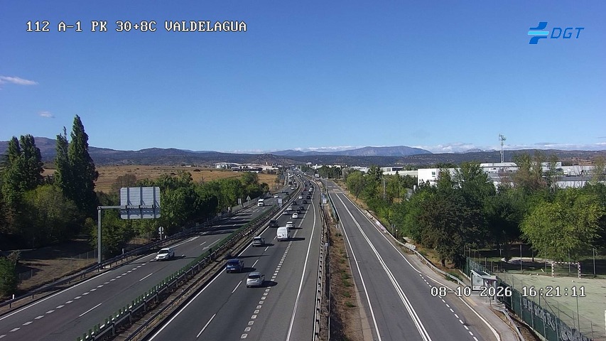 Cámara de tráfico en la A-1, km 30.8, provincia de Madrid