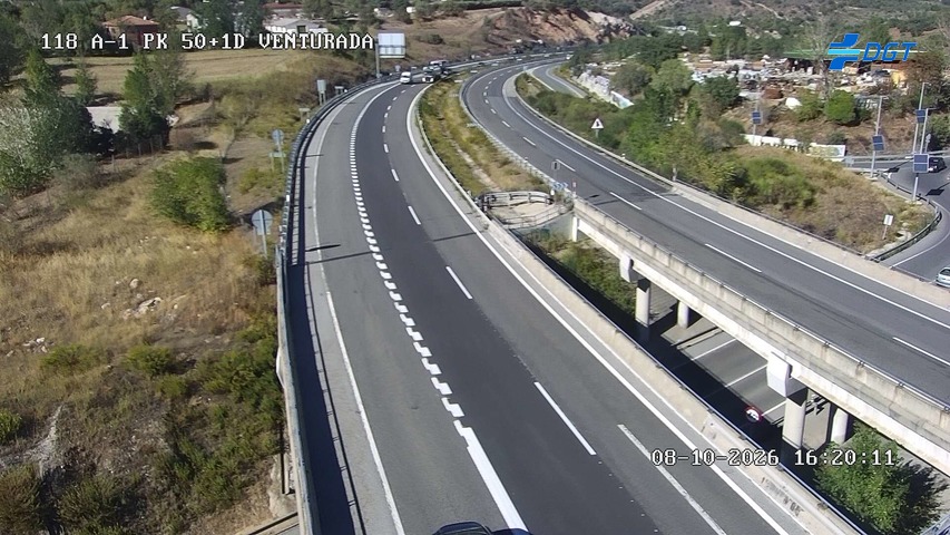 Cámara de tráfico en la A-1, km 50.1, provincia de Madrid