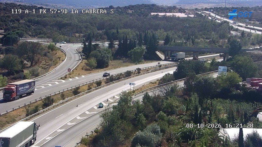 Cámara de tráfico en la A-1, km 57.9, provincia de Madrid