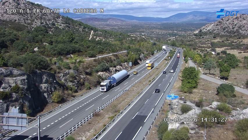 Cámara de tráfico en la A-1, km 60.7, provincia de Madrid