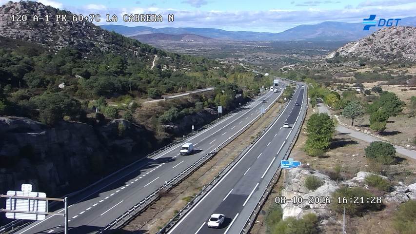 Cámara de tráfico en la A-1, km 60.7, provincia de Madrid
