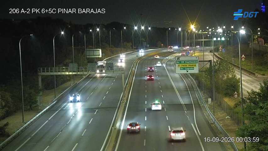 Cámara en Pinar Barajas- Carretera: A-2 - Kilómetro: 6,5