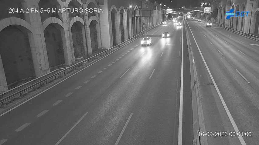 Cámara en altura de Arturo Soria- Carretera: A-2 - Kilómetro: 5,5 - Sentido: Ambos sentidos