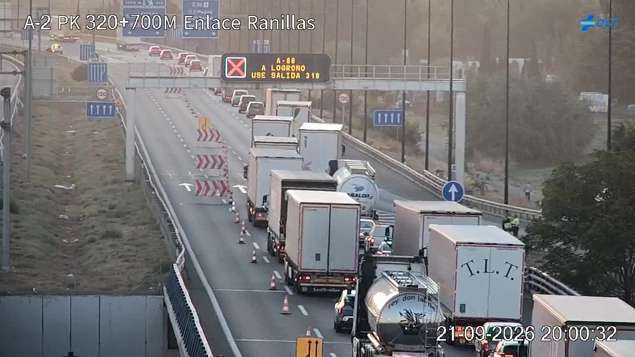 Imagen cámara A-2 Zaragoza Kilómetro 320,7