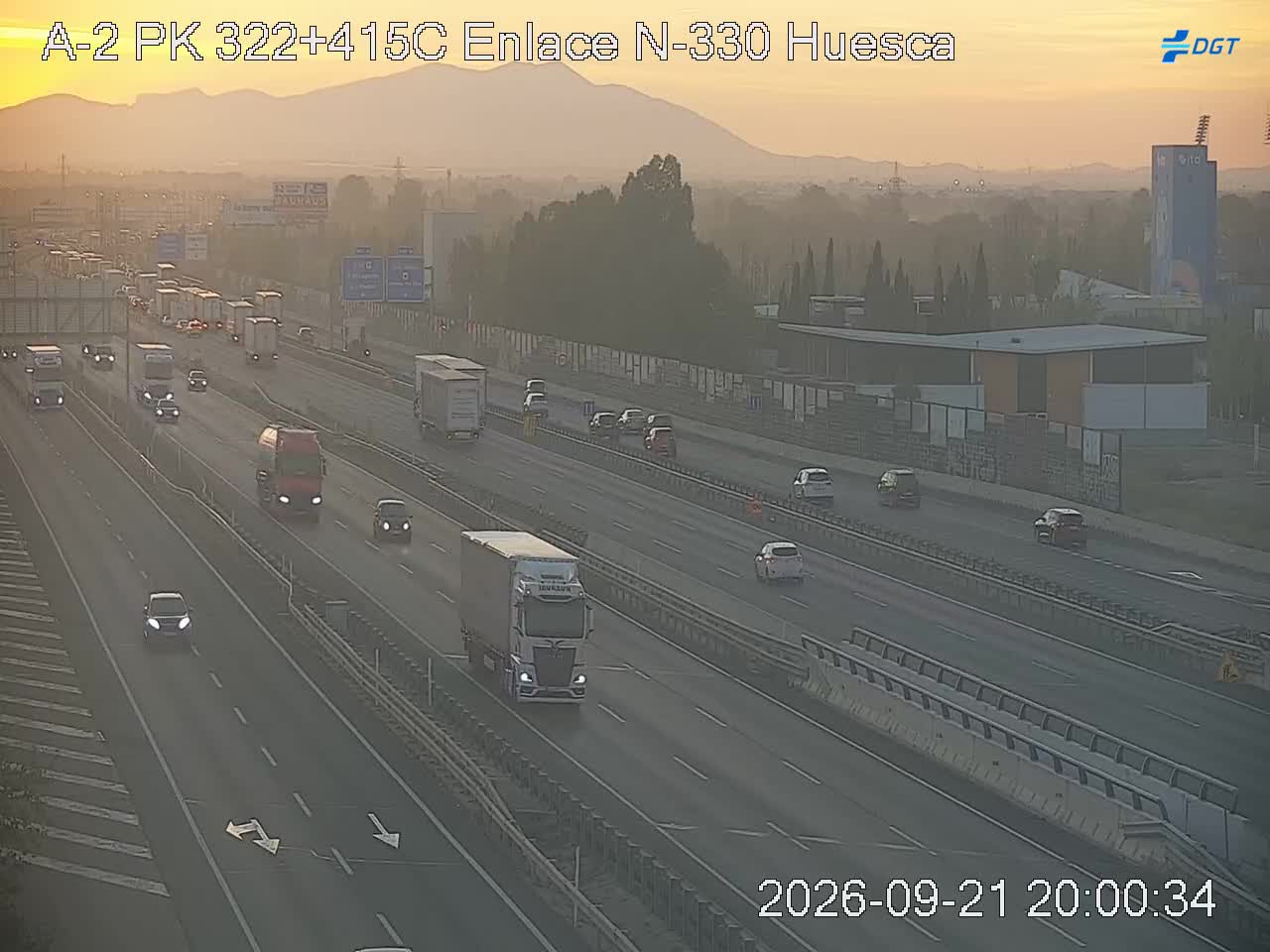 Imagen cámara A-2 Zaragoza Kilómetro 322,415