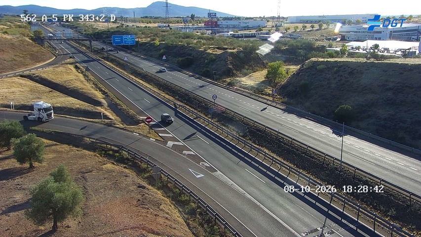 Cámara de tráfico en la A-5, km 343.2