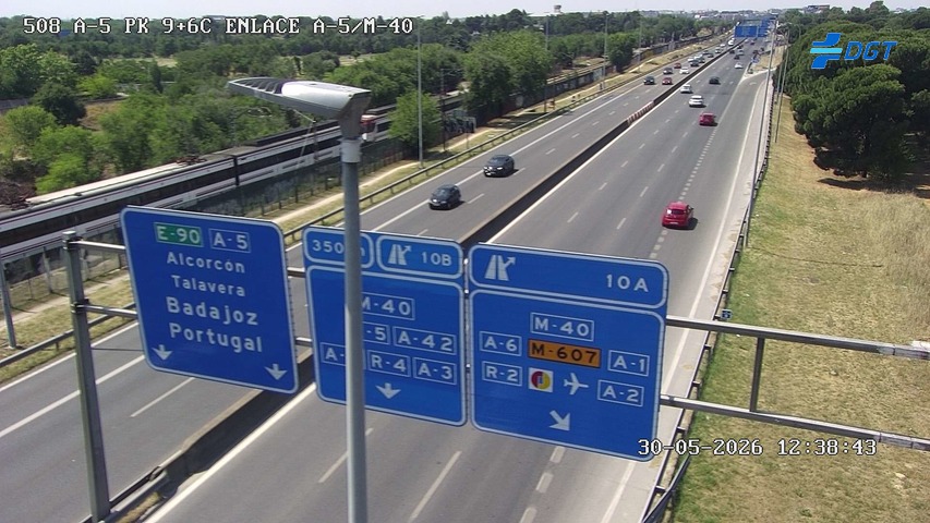 Cámara Carretera A-5 P.k.: 9.600 Cuatro vientos Cámara Webcam A-5 9.600 Cuatro vientos Hoy 30/05/2026