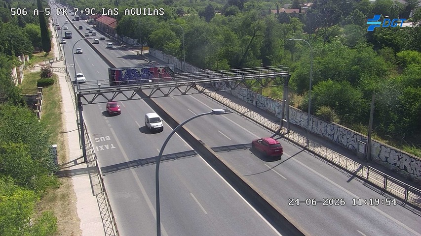 Cámara Carretera A-5 P.k.: 7.900 barrio campamento Cámara Webcam A-5 7.900 barrio campamento Hoy 09/06/2026